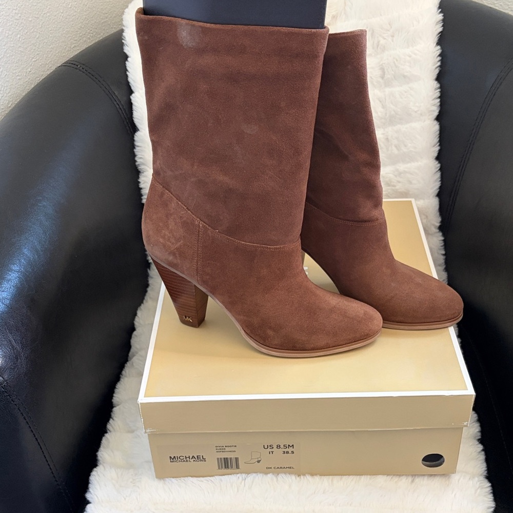 Michael Kors Chestnut Suede Heeled Boots